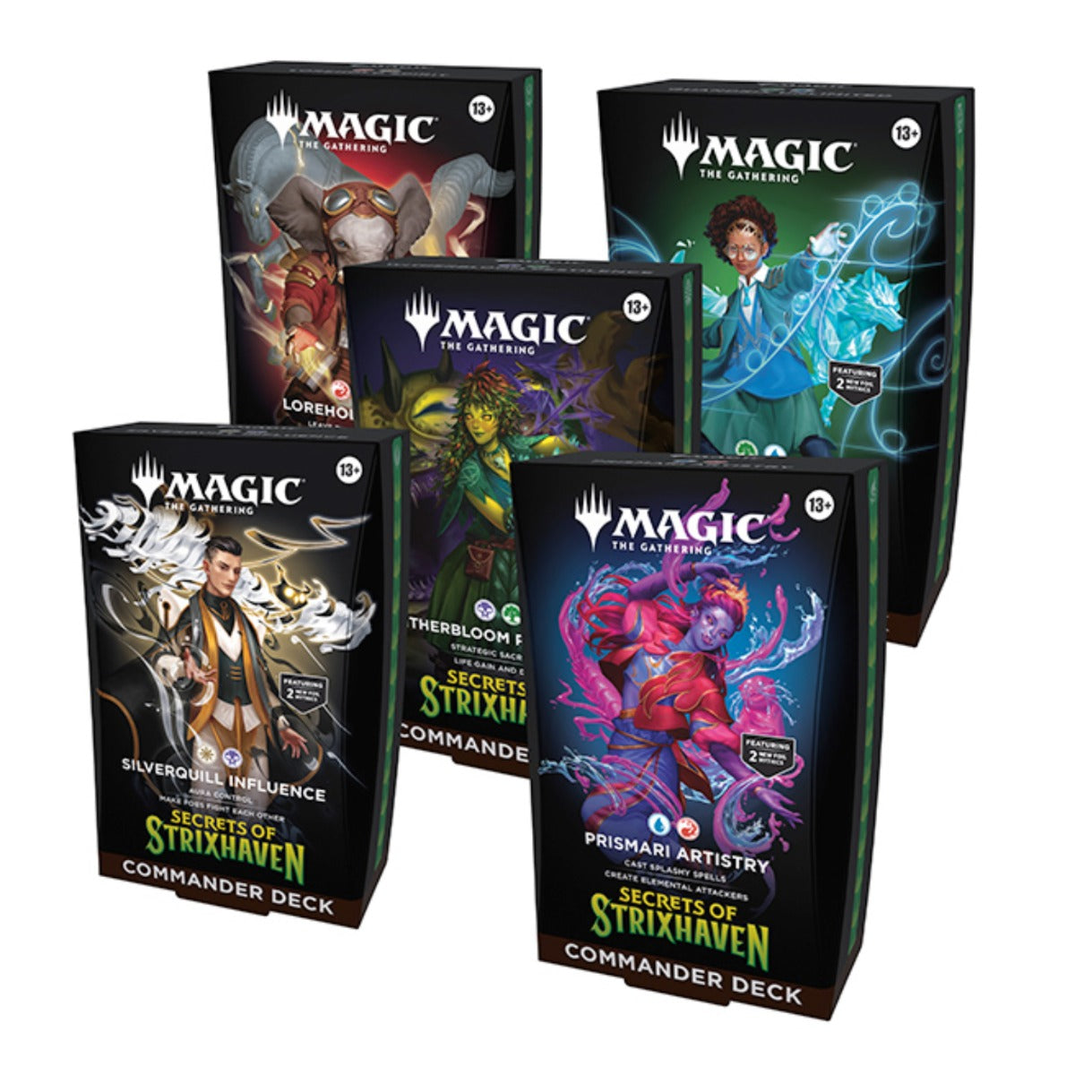 mtg saga deck commander Magic The Gathering Secrets Of Strixhaven Commander Decks (5Ct) – Saga Concepts