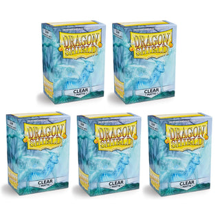 Dragon Shield Matte Sleeves, Standard Size, Clear (100) – 5 Pack