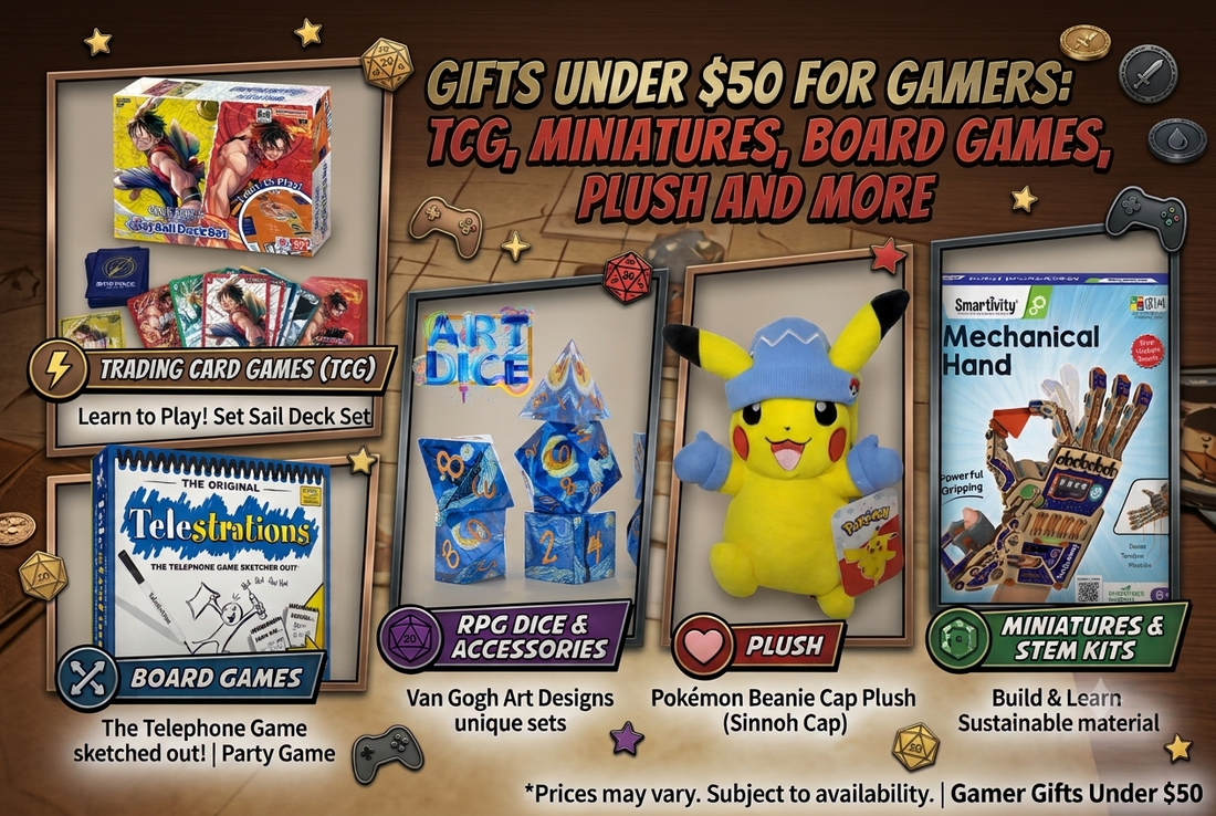 Gifts Under $50 for Gamers: TCG, Miniatures, Board Games, Plush and More