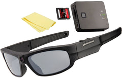Pivothead Durango Matte Black 1080p Video Recording Sunglasses Bundle with Air Sync and Polishing Cloth