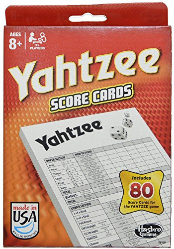 Yahtzee Score Cards Games (80-Sheet) - 1 Pack