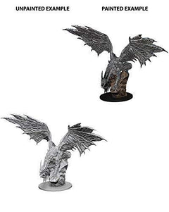 Paizo Dungeons and Dragons Pathfinder Roleplaying Game Unpainted Silver Dragon Miniature WZK73186
