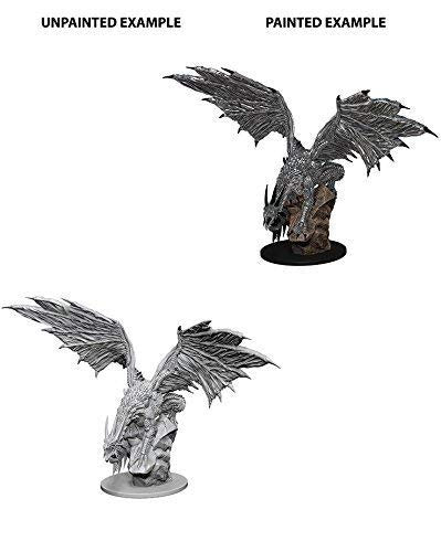 Paizo Dungeons and Dragons Pathfinder Roleplaying Game Unpainted Silver Dragon Miniature WZK73186
