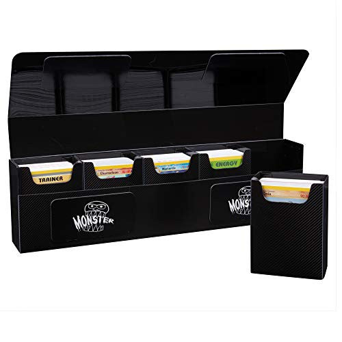 The Hydra Black 5 Compartment Hydra Deck Box Portable Trading Card Case with Magnetic Closure Fits MTG Magic The Gathering, Yugioh, Pokemon