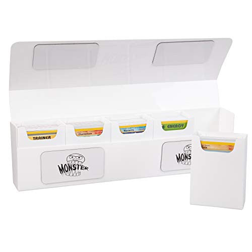 The Hydra White 5 Compartment Hydra Deck Box Portable Trading Card Case with Magnetic Closure Fits MTG Magic The Gathering, Yugioh, Pokemon