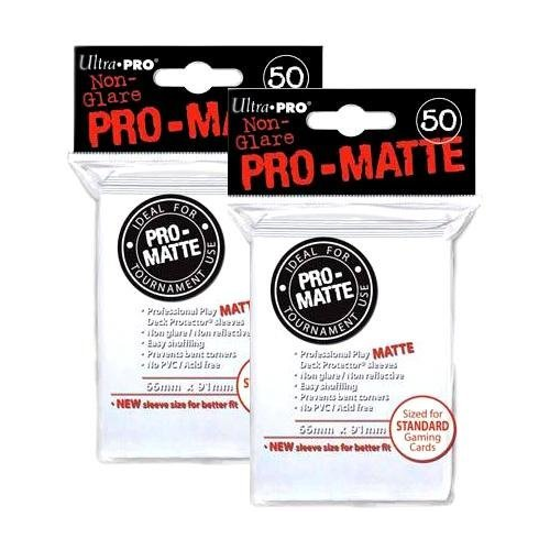 Ultra Pro PRO-MATTE White Deck Protector Sleeves - Magic the Gathering  (100 Count) 2 Pack