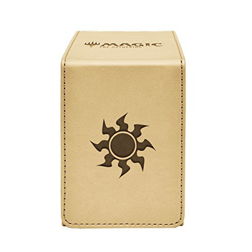 Ultra Pro Magic The Gathering Alcove Flip Box with Plains Mana Symbol in Beige Finish Finish