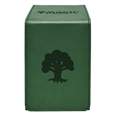 Ultra Pro Magic The Gathering Alcove Flip Box with Forest Mana Symbol in Dark Green Finish