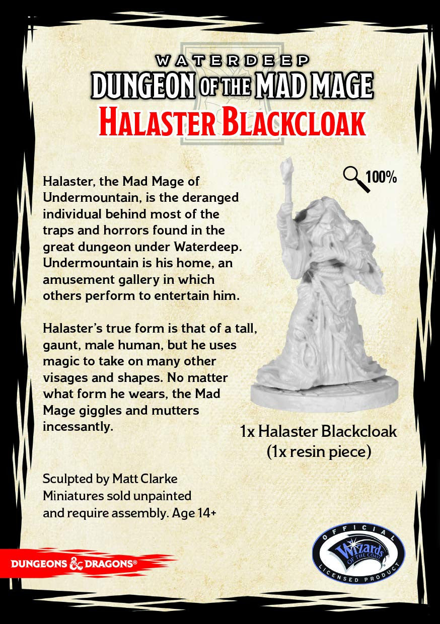 Dungeons & Dragons: Gale Force Nine: Dungeon Of The Mad Mage - Halaster Blackcloak (1 Figure): Miniatures