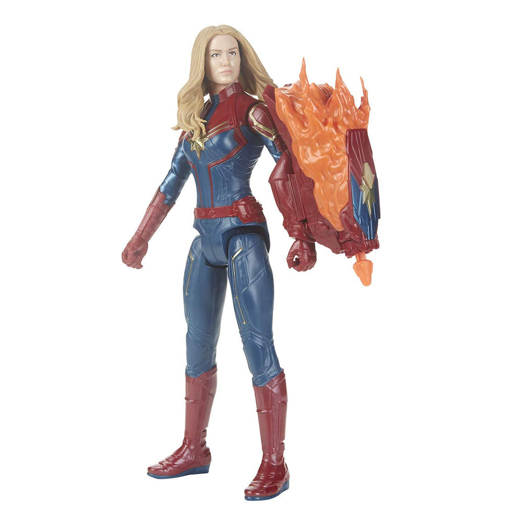 Avengers Marvel Endgame Titan Hero Power FX 12-inch-scale Captain Marvel Figure with Movie-inspired Design
