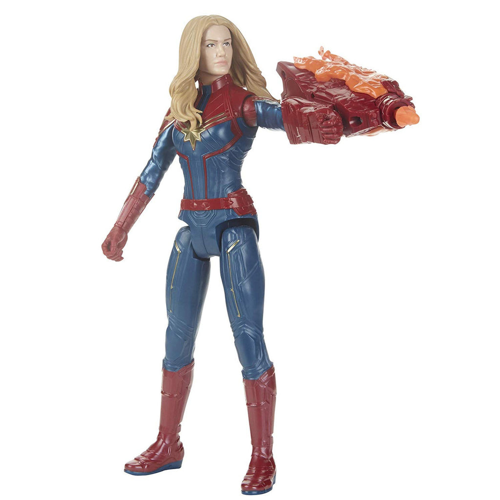 Avengers Marvel Endgame Titan Hero Power FX 12-inch-scale Captain Marvel Figure with Movie-inspired Design