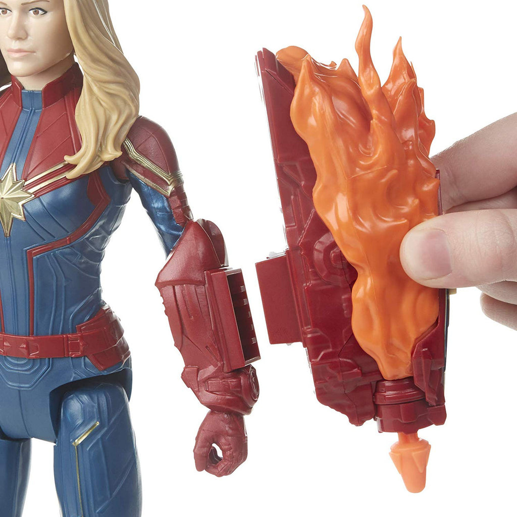 Avengers Marvel Endgame Titan Hero Power FX 12-inch-scale Captain Marvel Figure with Movie-inspired Design