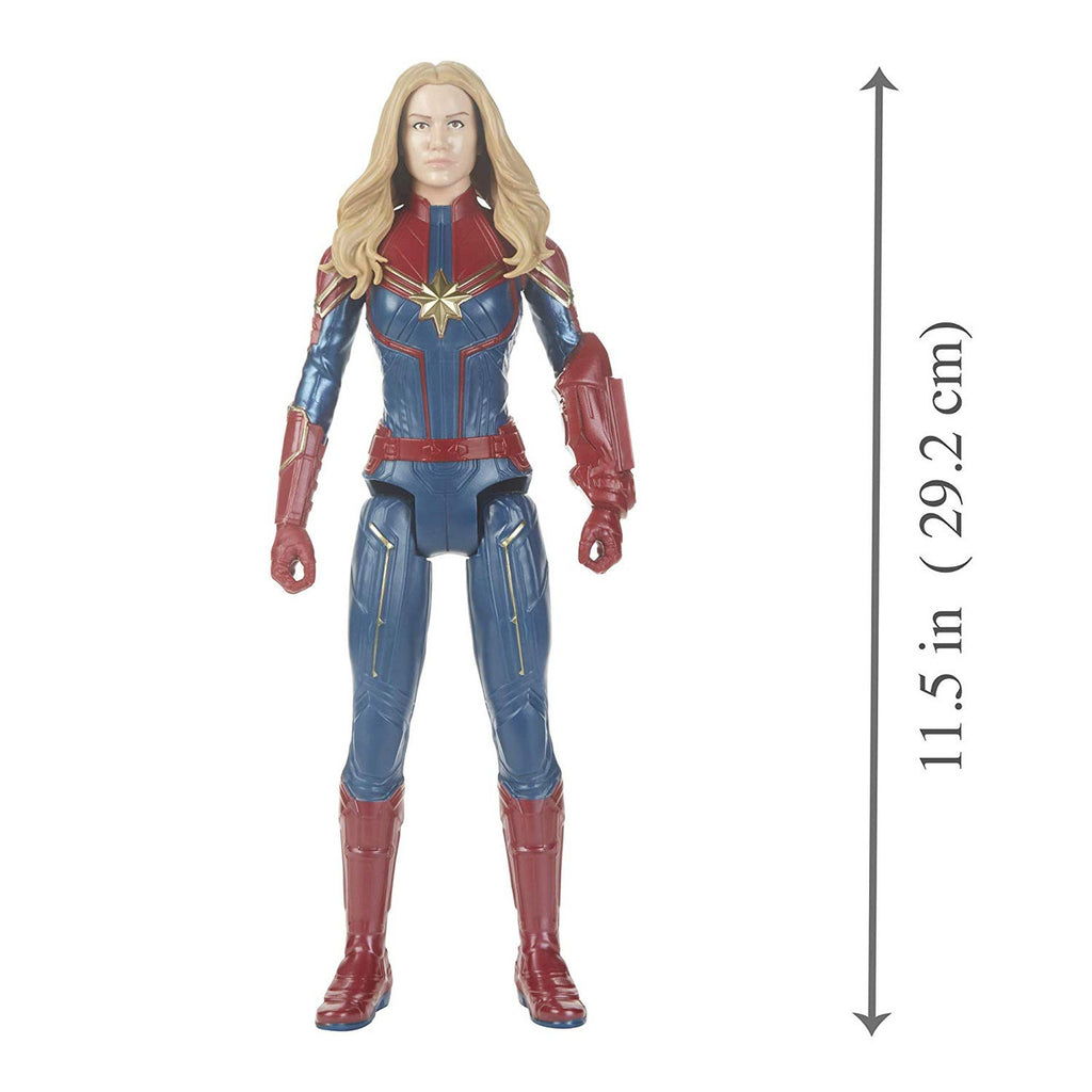 Avengers Marvel Endgame Titan Hero Power FX 12-inch-scale Captain Marvel Figure with Movie-inspired Design