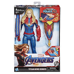 Avengers Marvel Endgame Titan Hero Power FX 12-inch-scale Captain Marvel Figure with Movie-inspired Design