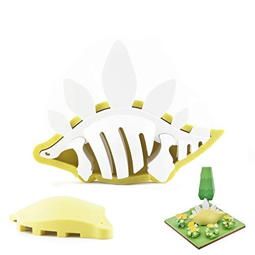 HalfToys Dinosaur Toy Puzzle Set with Magnets and Paper Dioramas - Stego Model Set