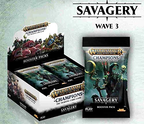 Warhammer Age of Sigmar Champions TCG Card Game - Savagery Booster Display