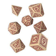 Viking Beige & Burgundy - Dice Set (7)