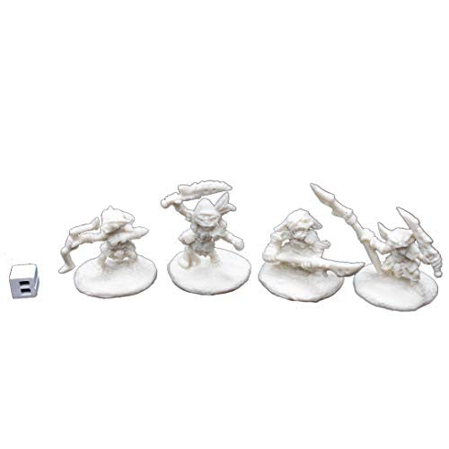 Dungeons & Dragons: Reaper Goblin Monster:Reaper 89003 Goblin Warriors (4) Pathfinder Bones Unpainted Plastic : Miniature