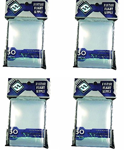 Fantasy Flight Clear Sleeves: Standard Card Game 50 Sleeves Per Pack, Pack Of 4