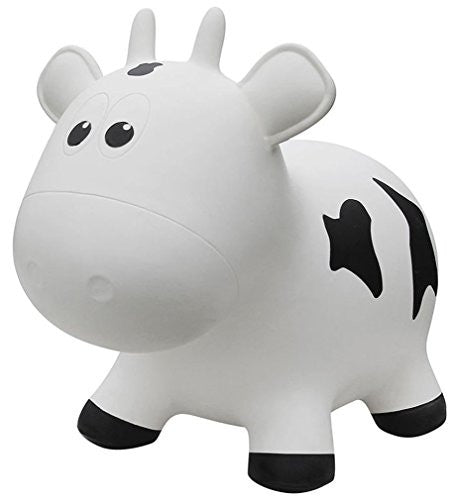 Farm Hoppers Award Winning Inflatable Toddler Safe Bouncing White Cow Plus Pump