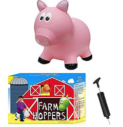 Farm Hoppers Award Winning Inflatable Toddler Safe Bouncing Pink Pig Plus Pump