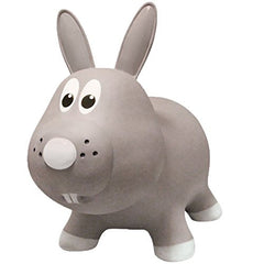 Farm Hoppers Award Winning Inflatable Toddler Safe Bouncing Grey Rabbit Plus Pump