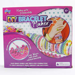 Misco Kidâ€šÃ„Ã´s DIY Rainbow Bracelet Maker - Loom Rubber Bands, S Hooks, Weaving Board, 600 Elastics Included, Ages 6+