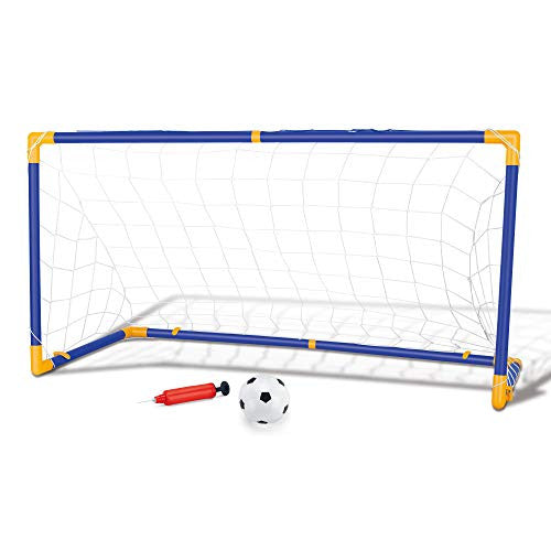 Kidâ€šÃ„Ã´s Mini Soccer Goal Net and Inflatable Ball Set â€šÃ„Ã¬ Backyard Sports Game for Boys and Girls Ages 3+