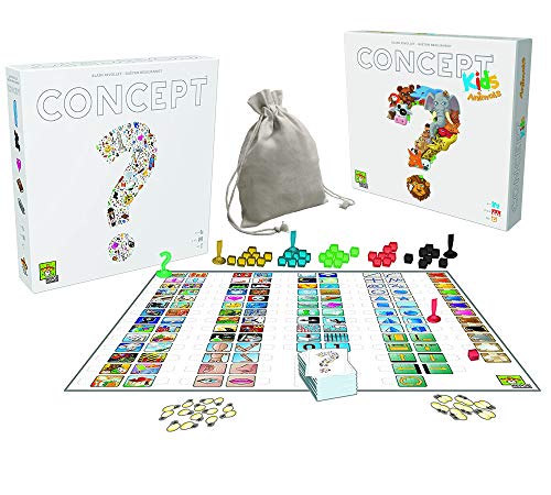 Asmodee Concept -Board Game with Repos Concept Kids Animals and Dice Bag