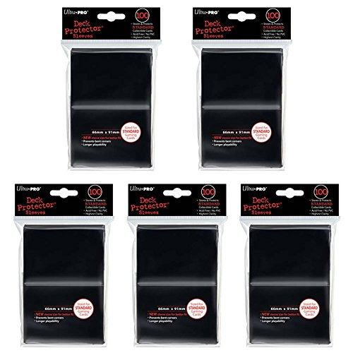 Ultra Pro Deck Protector Sleeves for Standard Size Cards | Black | 500-Count