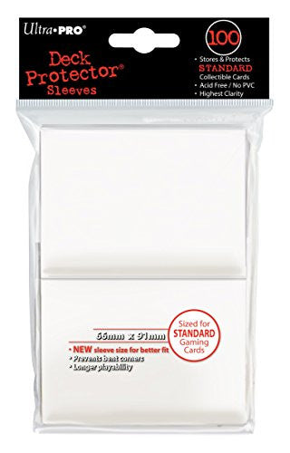 Ultra Products Ultra Pro Deck Protectors, 100 Sleeves for Sports or Game cards, White
