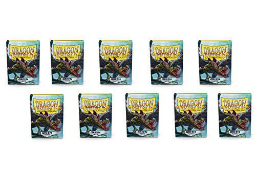 Dragon Shield Sleeves Standard Size Matte Finish Green Color Gaming Card 100 Ct 10 Packs ATM11004K1