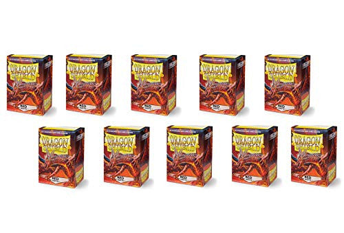 Dragon Shield Sleeves Standard Size Matte Finish Red Color Protective Card 100 Ct 10 Packs ATM11007K1