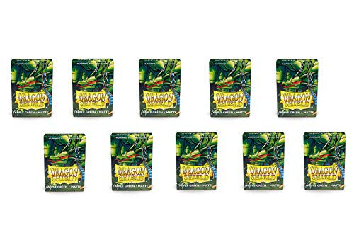 10 Packs Dragon Shield Matte Mini Japanese Apple Green 60 ct Card Sleeves Display Case