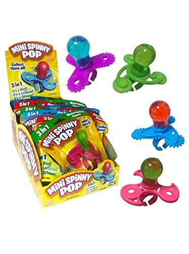 Mini Spinny Pops Birthday Party Favors Individually Wrapped Lollipops Easter Basket Stuffers, 0.35 Ounce, Pack of 12