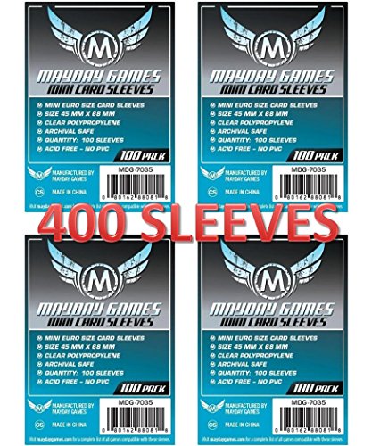 Mayday Games Mini Euro Card Sleeve 45 MM X 68 MM (4x100 Pack, 400 sleeves)