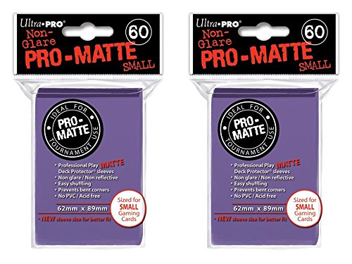 Ultra Pro 120 Purple Small PRO-Matte Deck Protectors Sleeves [2 Packs of 60]