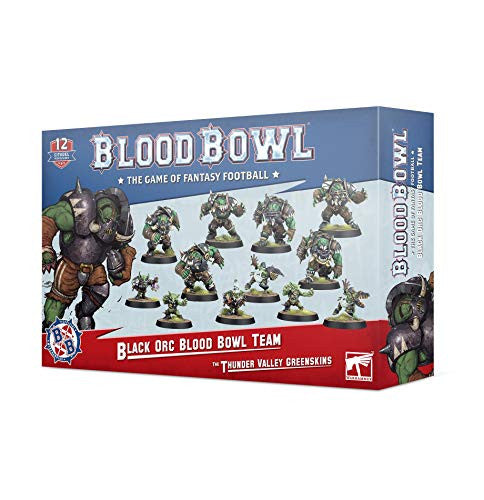 Games Workshop Blood Bowl Team The Game of Fantasy Football Black Orc The Thunder Valley Greenskins Team Miniature 202-12