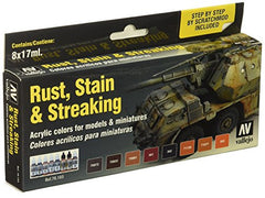 Vallejo Rust Stain and Streaking Paint Set Acrylic Non Toxic 17ml VAL-70183