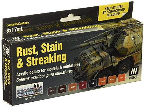 Vallejo Rust Stain and Streaking Paint Set Acrylic Non Toxic 17ml VAL-70183