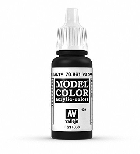 Vallejo Model Color Glossy Black Non Toxic Paints 17ml VAL-70861