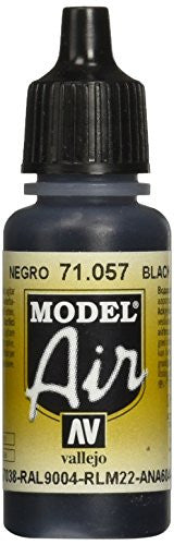 Vallejo Model Air Black Non Flammable Non Toxic Paint 17ml VAL-71057
