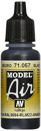 Vallejo Model Air Black Non Flammable Non Toxic Paint 17ml VAL-71057