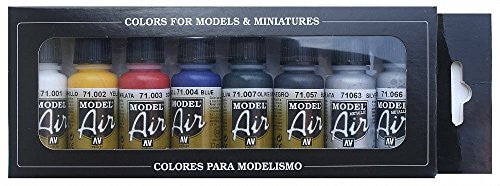 Vallejo Metallic Colors Model Air Paint Set 8 Pack 17ml VAL-71174