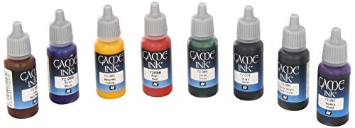 Vallejo Game Ink Paint Set Pack of 8 Color Paints 17ml VAL-72296