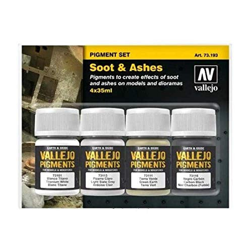 Vallejo Soot & Ashes Pigment Set of 4 Paints 35ml VAL-73193