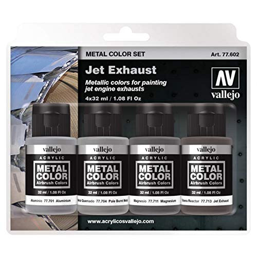 Vallejo Metal Color Set Jet Exhaust Paints Set of 4 Non Toxic 32ml VAL-77602