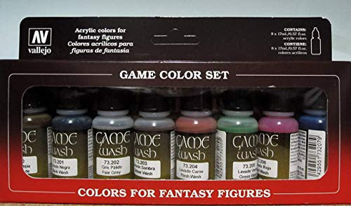 Vallejo Game Color Washes Set Pack of 8 17ml VAL-73998