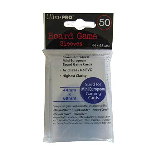 Ultra PRO 44mm X 68mm Mini European Board Game Sleeves - 50 Sleeves in a Pack ULP82661