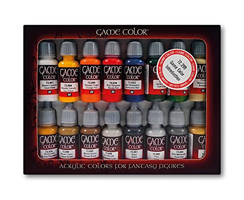 Vallejo Game Color Water Based Acrylic Paints Intro Set 16 Non Toxic 17ml VJP72299
